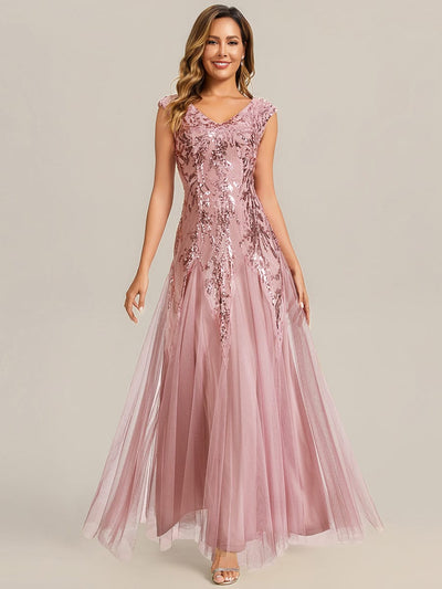 ever FREYA|Embroidered Sequin Cap Sleeve Dress