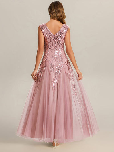 ever FREYA|Embroidered Sequin Cap Sleeve Dress