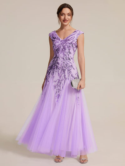 ever FREYA|Embroidered Sequin Cap Sleeve Dress