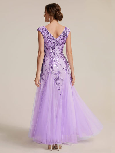 ever FREYA|Embroidered Sequin Cap Sleeve Dress