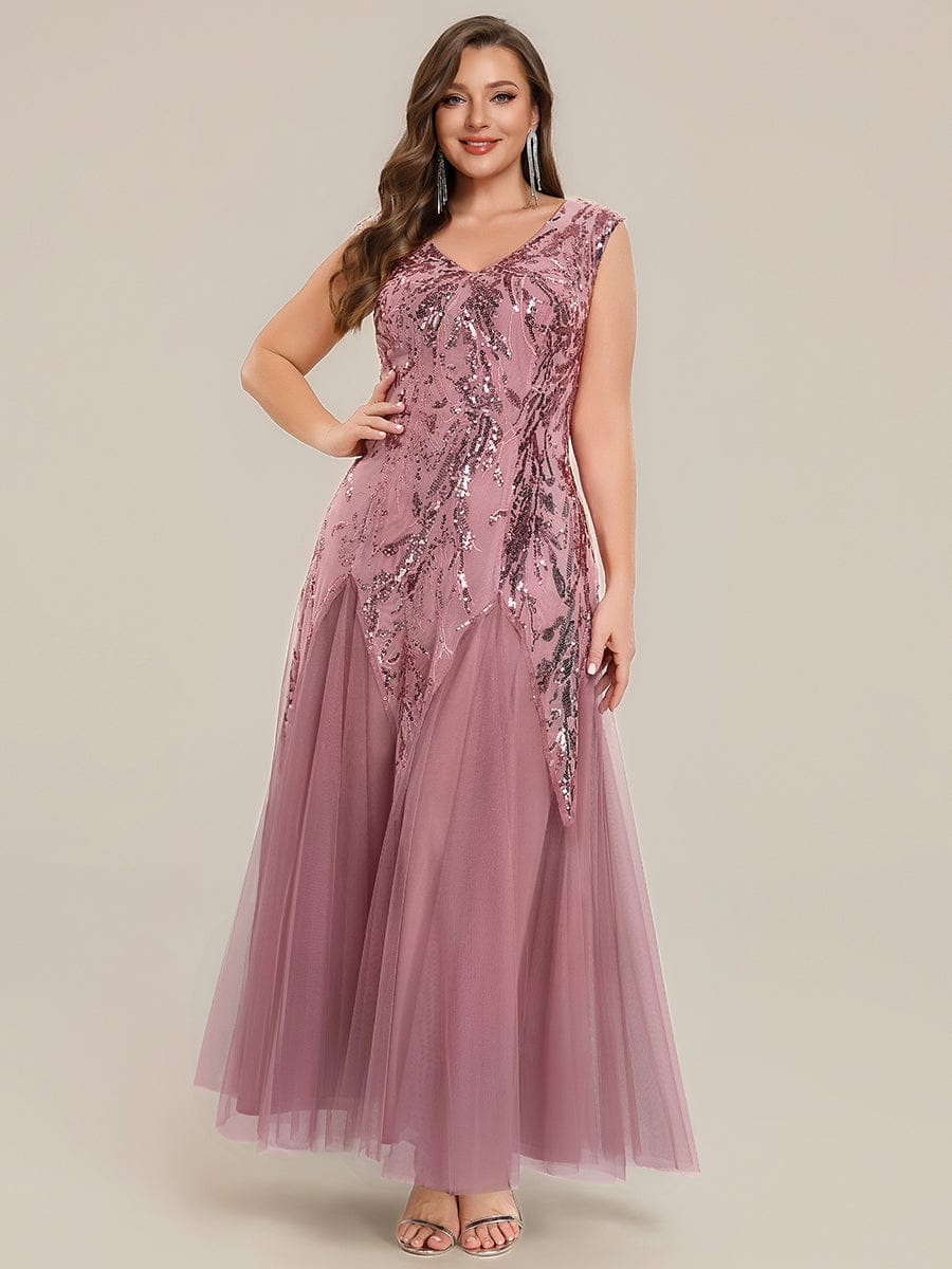 Embroidered Sequin Cap Sleeve Dress #color_Purple Orchid