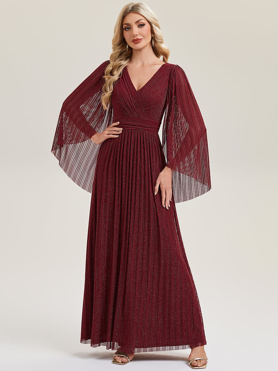 Elegant V-Neck Glitter Batwing Sleeve Evening Maxi Dress | Cape Sleeves - Ever-Pretty UK Elegant V-Neck Glitter Batwing Sleeve Evening Maxi Dress | Cape Sleeves - Ever-Pretty UK