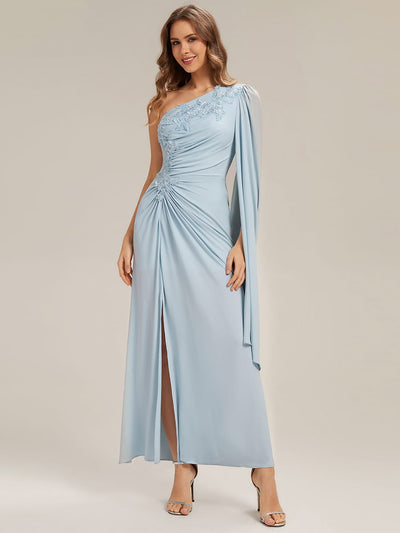 Flowing Ribbons Knit Cape Sleeve Dress