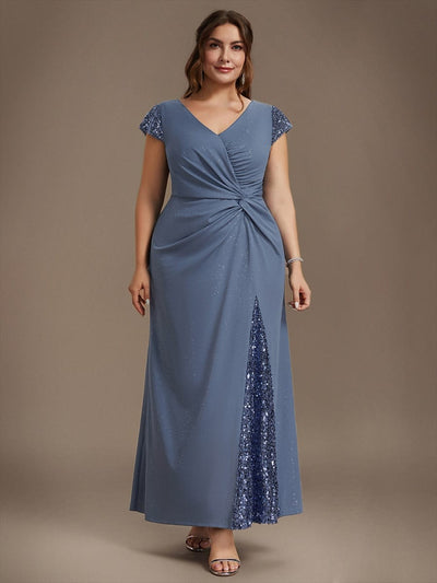 pretty KAIA|Plus Size Knotted Knit Cap Sleeve Dress