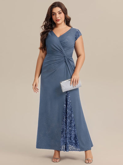 pretty KAIA|Plus Size Knotted Knit Cap Sleeve Dress