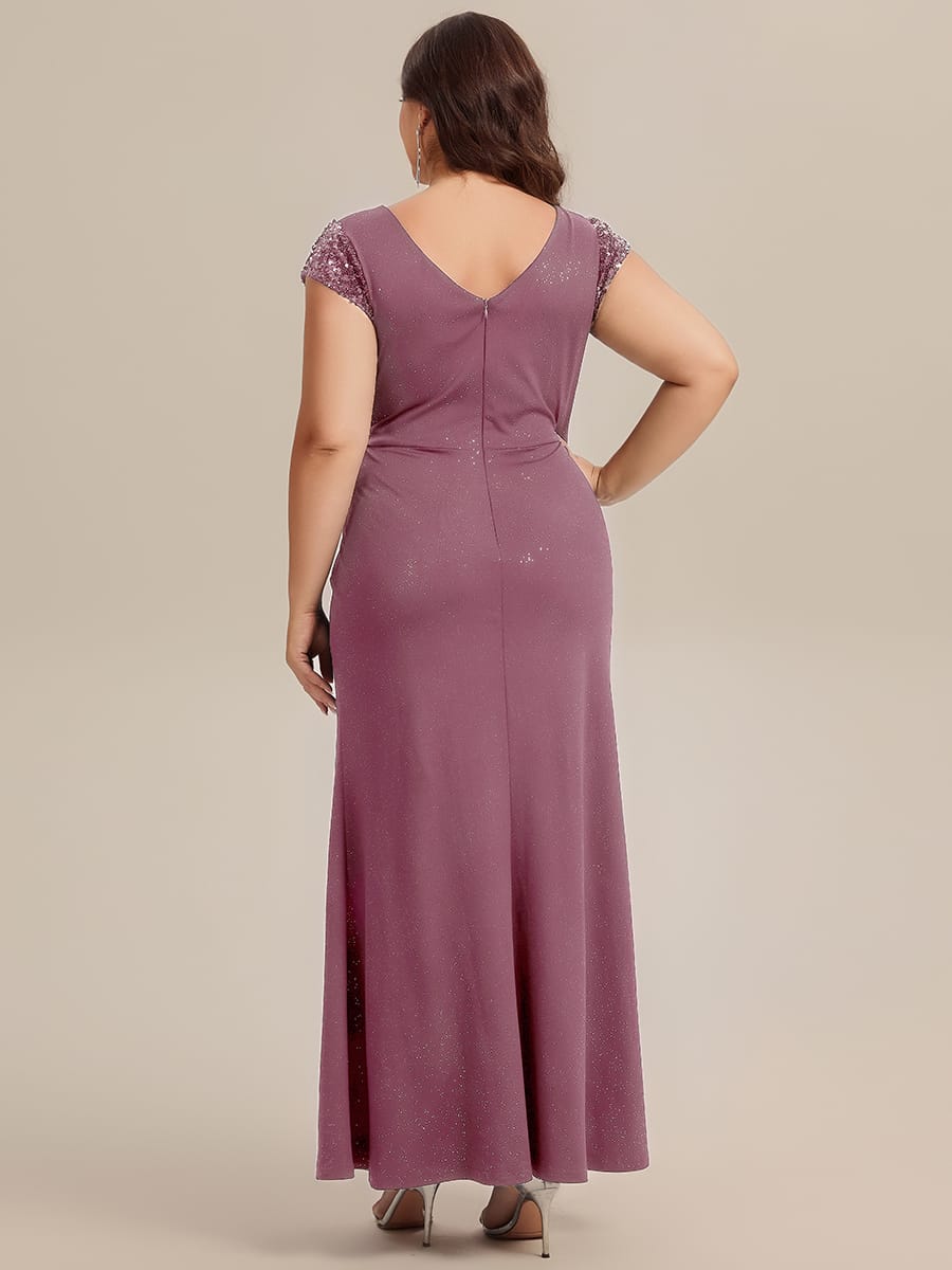 Knotted Knit Cap Sleeve Dress #color_Purple Orchid