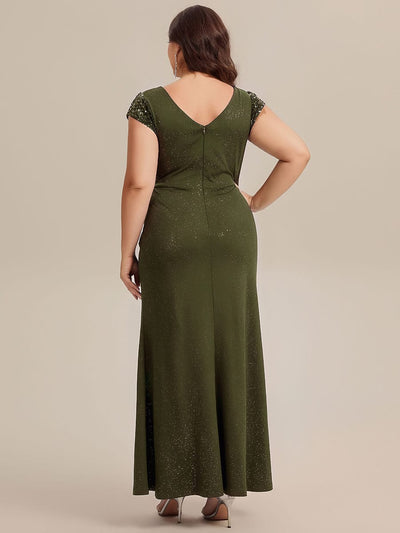 pretty KAIA|Plus Size Knotted Knit Cap Sleeve Dress