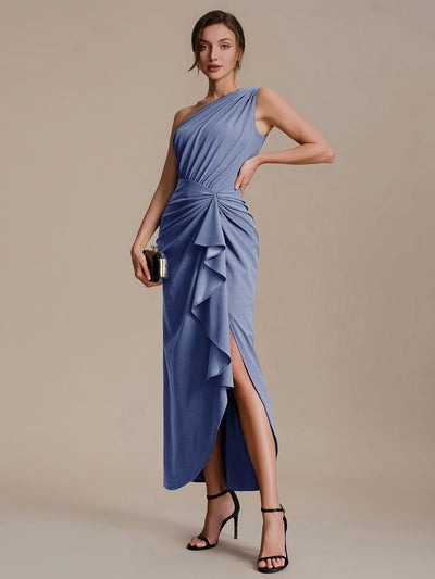 Thigh-High Slit Knit Sleeveless Dress