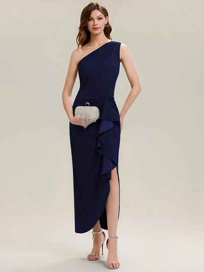 Thigh-High Slit Knit Sleeveless Dress