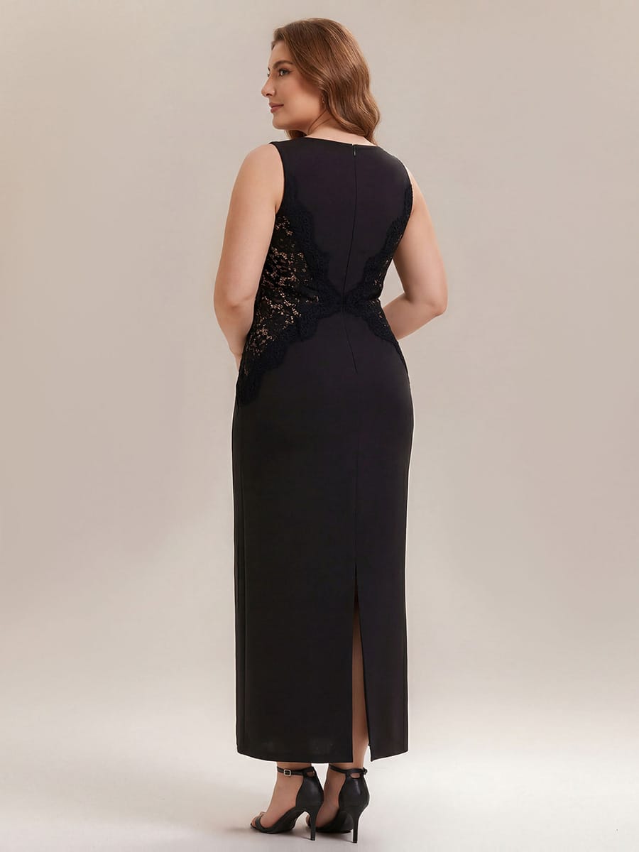 Cut-Out Detail Knit Sleeveless Dress #color_Black