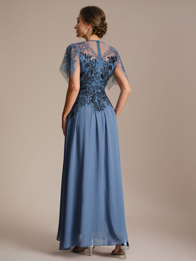 ever LUSTRE|Embroidered Sequin Ruffle Sleeve Dress