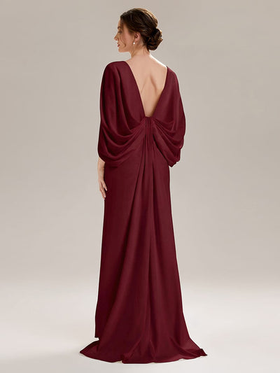 Tie-Front Knit Cape Sleeve Dress