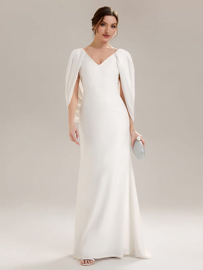 Tie-Front Knit Cape Sleeve Dress