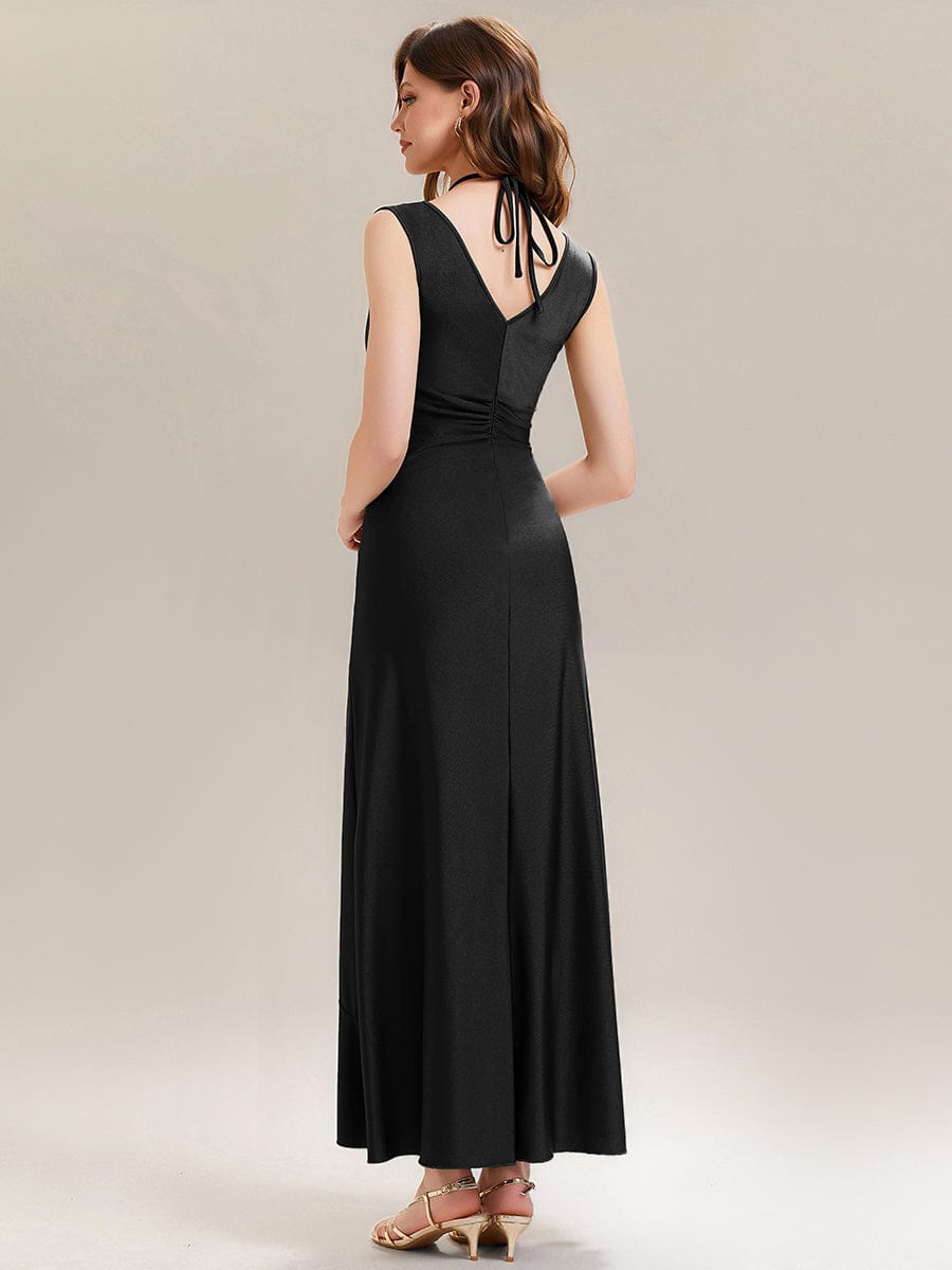 Convertible Knit Sleeveless Dress #color_Black