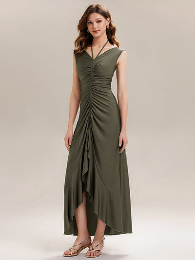 Convertible Knit Sleeveless Dress #color_Olive Green