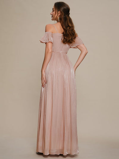 Sea-island filament fabircs Off the Shoulder A-Line Dress #color_Dusty Rose