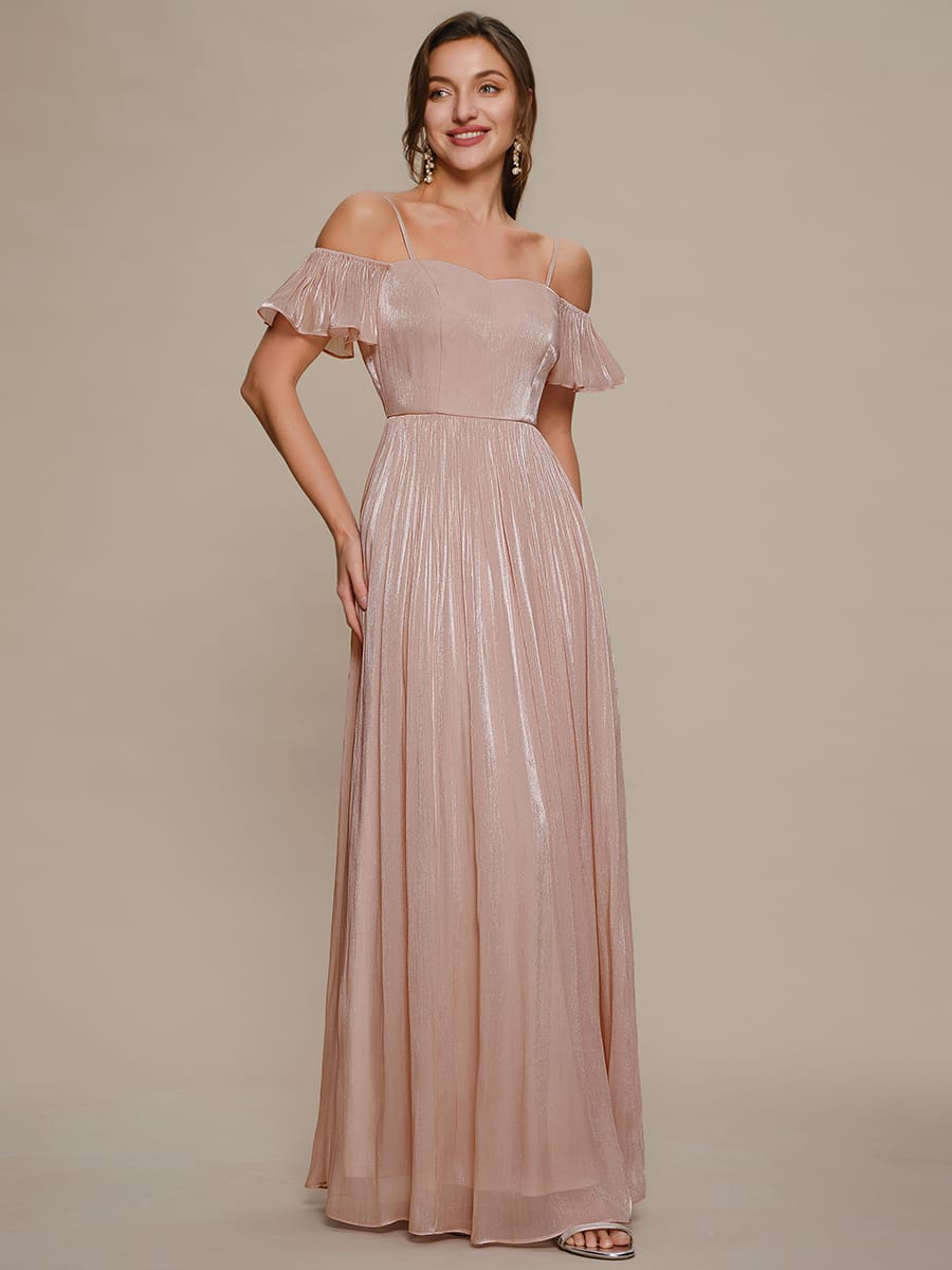 Sea-island filament fabircs Off the Shoulder A-Line Dress #color_Dusty Rose