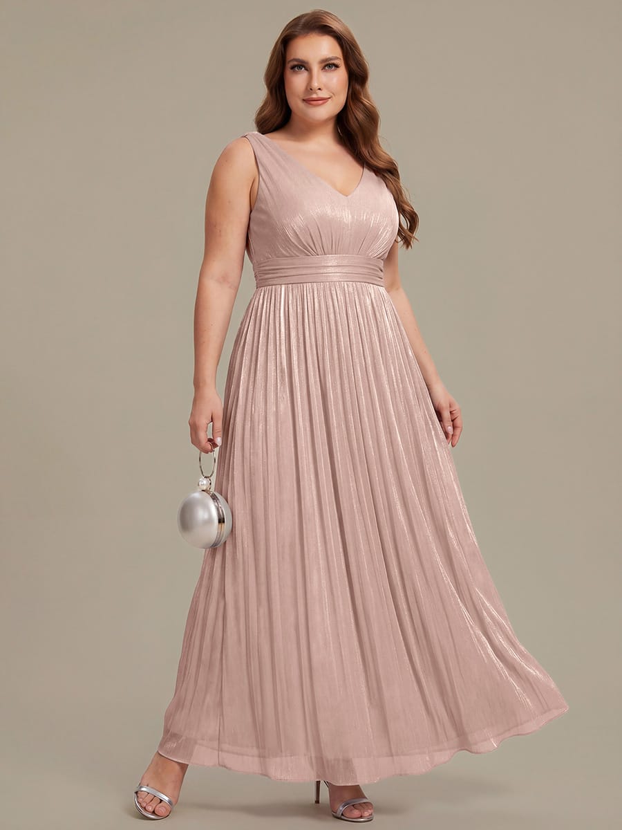 Gathered Sea-island filament fabircs Sleeveless Dress #color_Dusty Rose