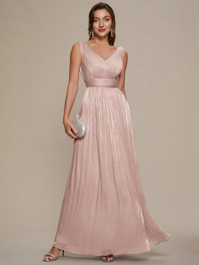 Gathered Sea-island filament fabircs Sleeveless Dress
