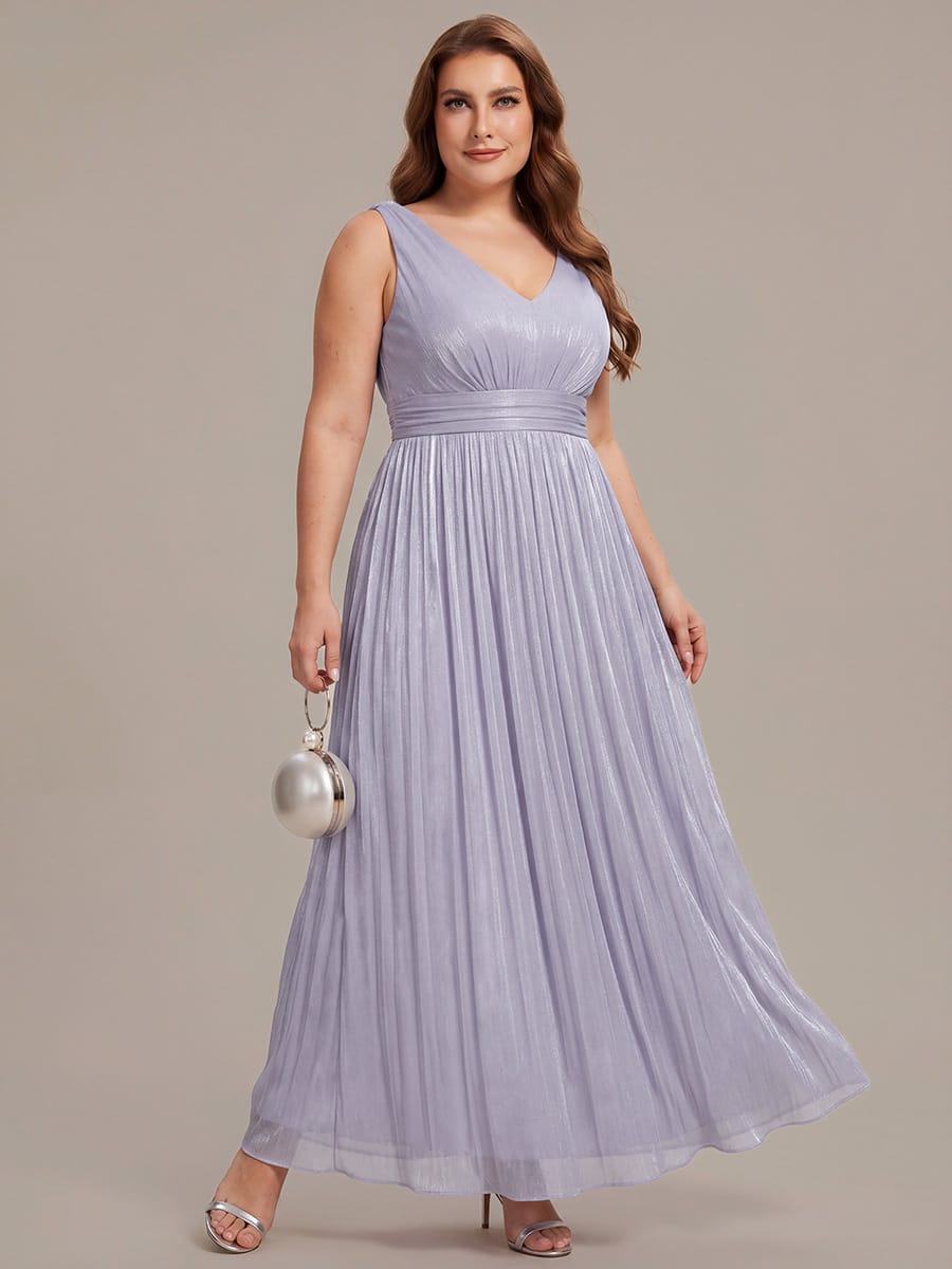 Gathered Sea-island filament fabircs Sleeveless Dress #color_Frosted Lilac