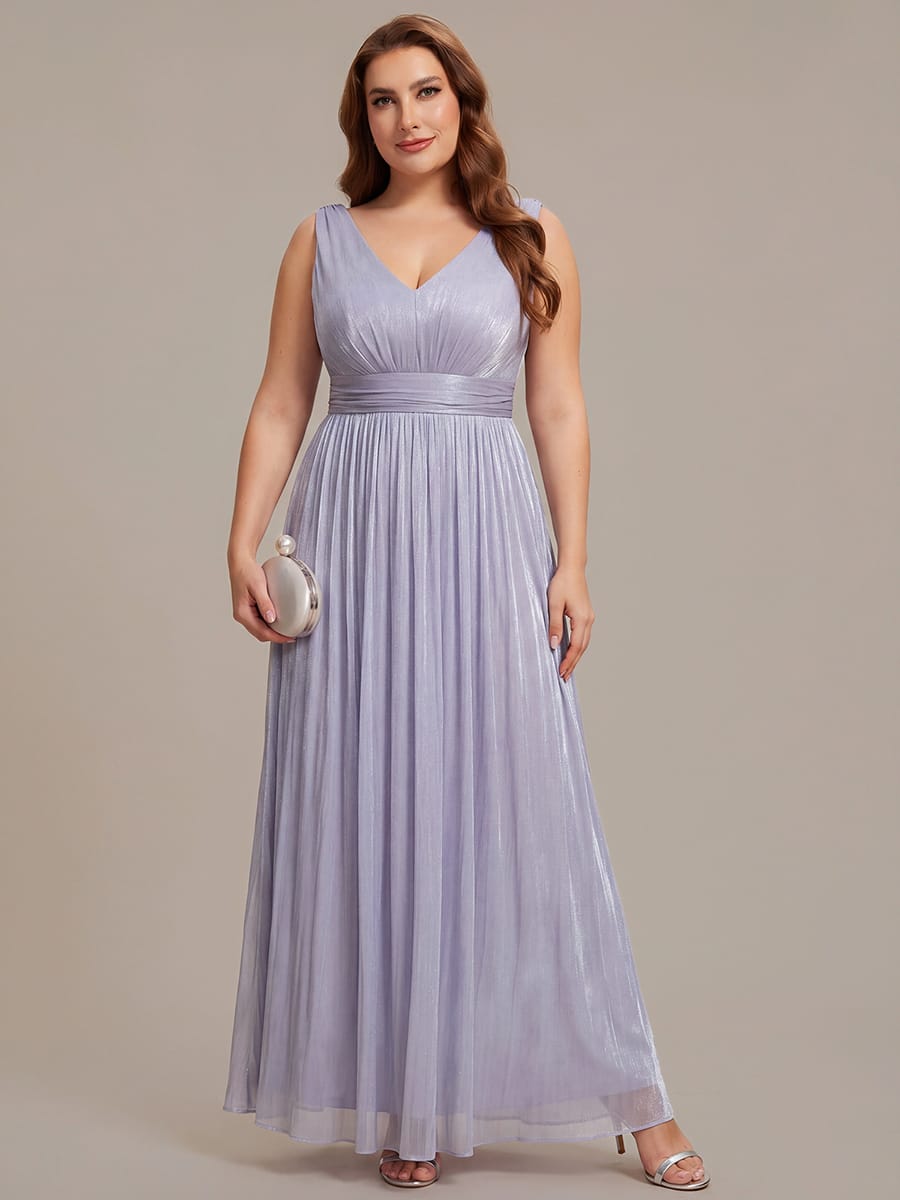 Gathered Sea-island filament fabircs Sleeveless Dress #color_Frosted Lilac