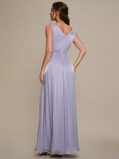 Gathered Sea-island filament fabircs Sleeveless Dress #color_Frosted Lilac