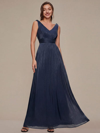 Gathered Sea-island filament fabircs Sleeveless Dress