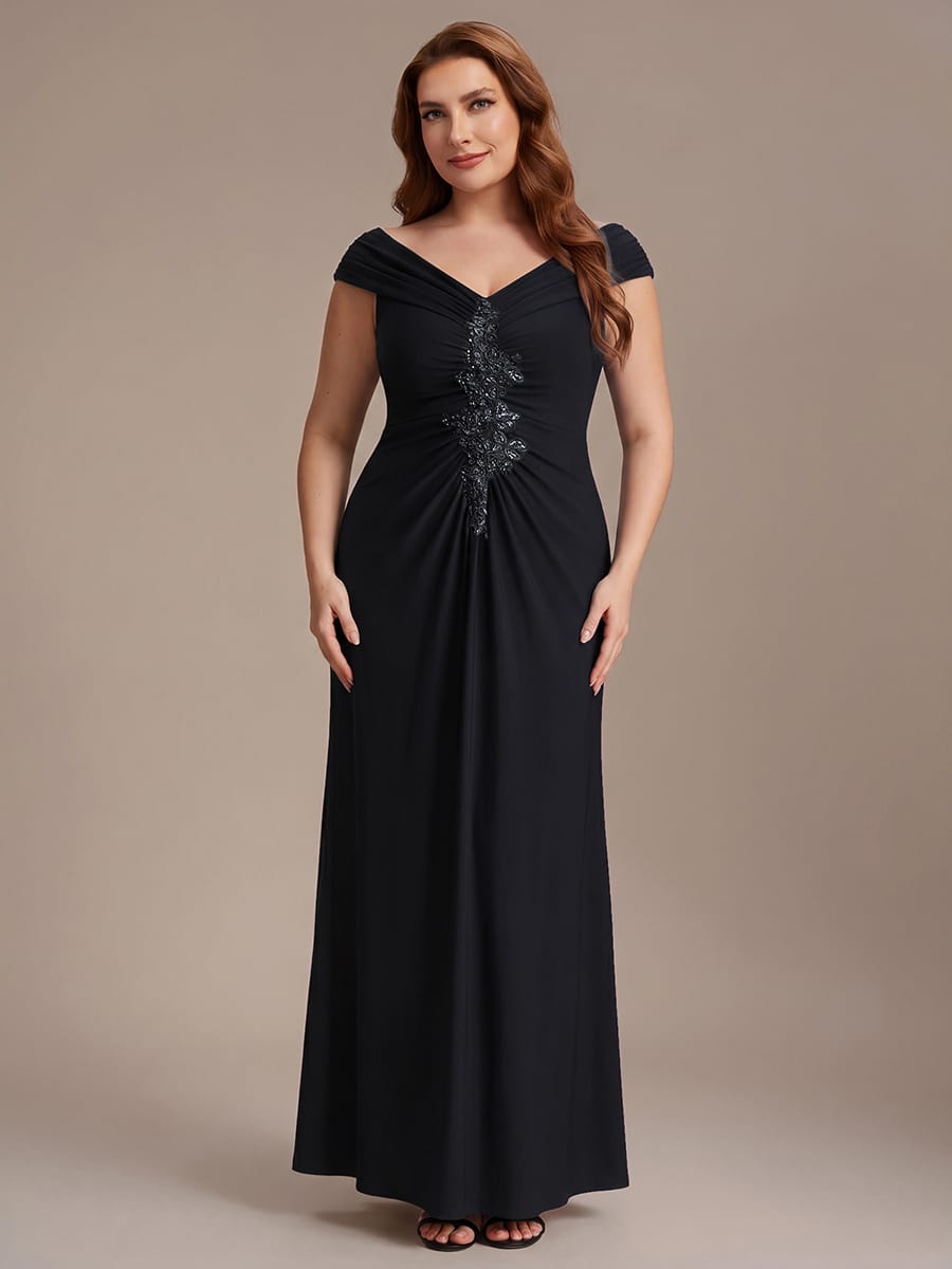 Multi-way jersey Off-the-shoulder Sleeve Dress #color_Black