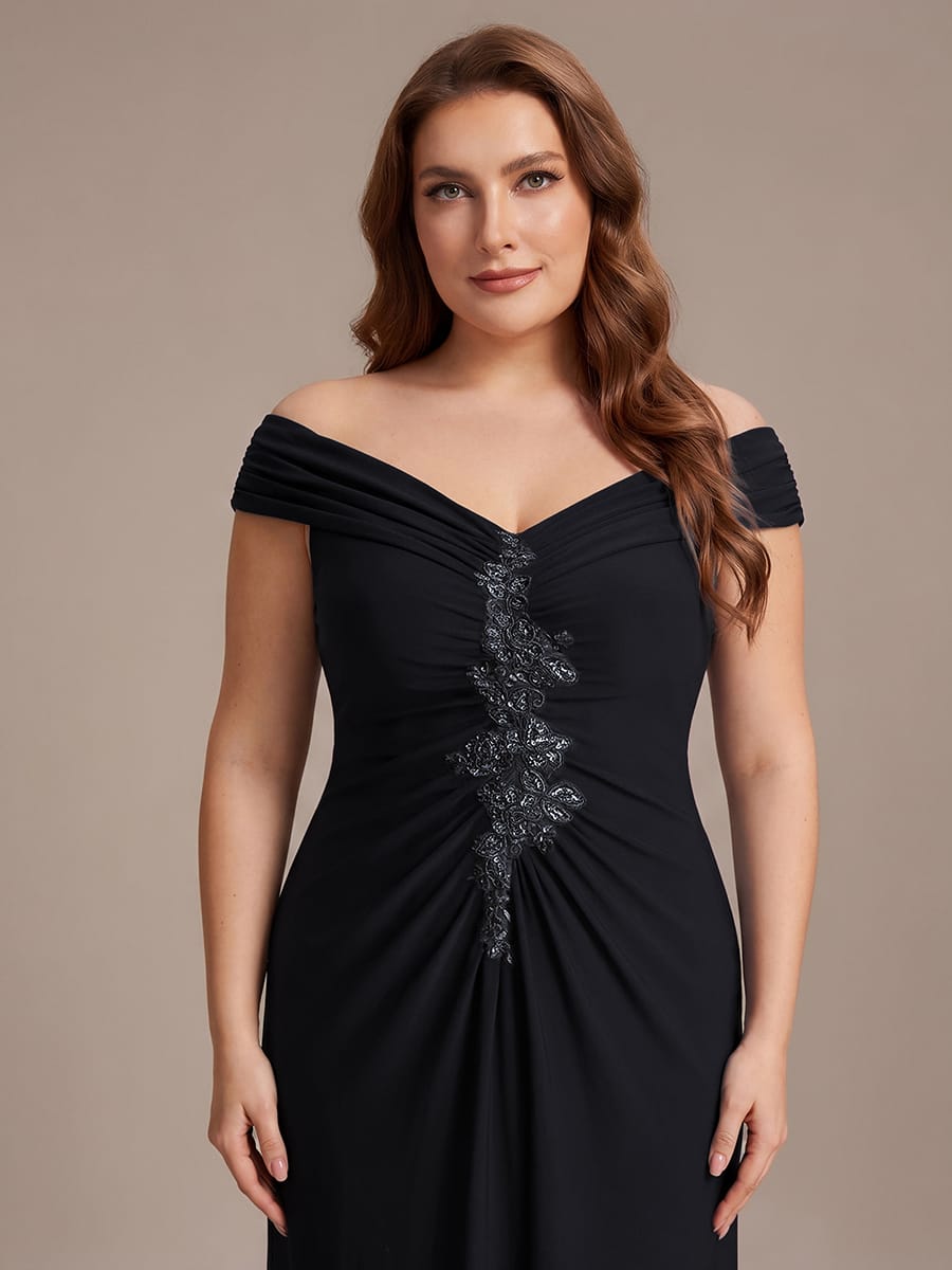 Multi-way jersey Off-the-shoulder Sleeve Dress #color_Black