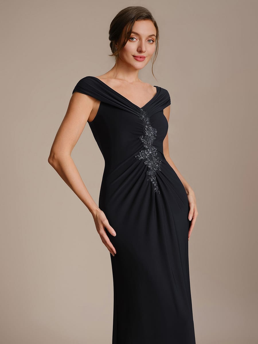 Multi-way jersey Off-the-shoulder Sleeve Dress #color_Black