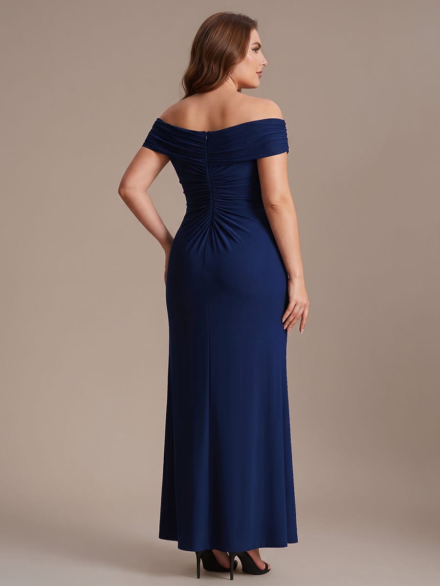 Multi-way jersey Off-the-shoulder Sleeve Dress #color_Navy Blue