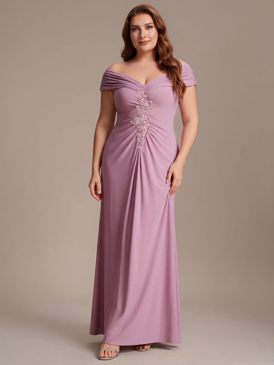Multi-way jersey Off-the-shoulder Sleeve Dress #color_Purple Orchid