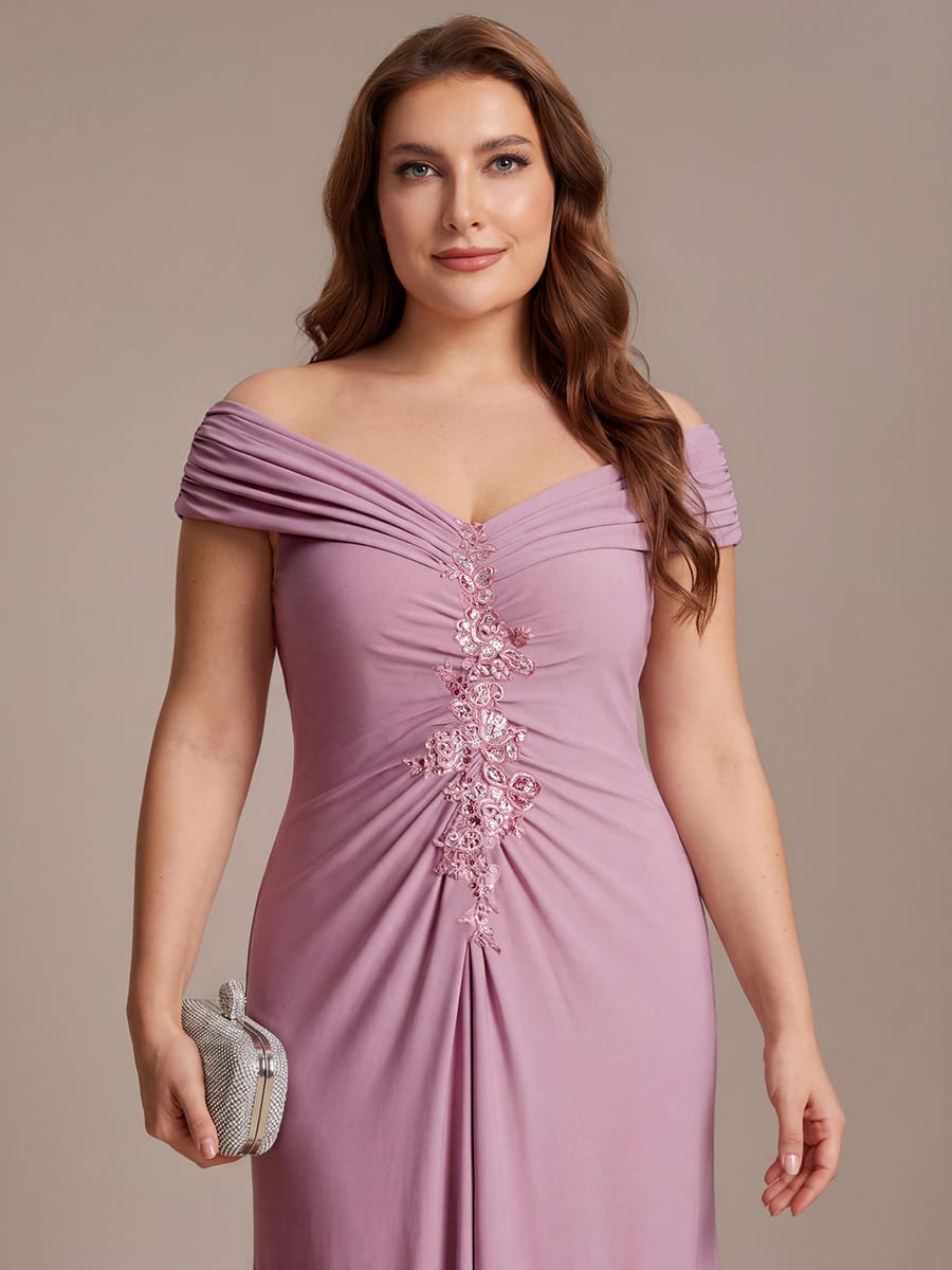 Multi-way jersey Off-the-shoulder Sleeve Dress #color_Purple Orchid