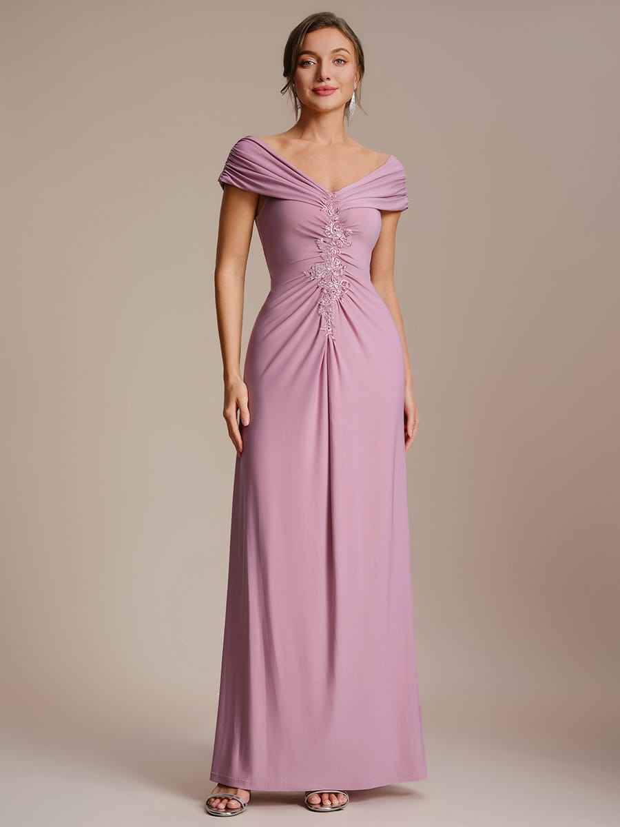 Multi-way jersey Off-the-shoulder Sleeve Dress #color_Purple Orchid