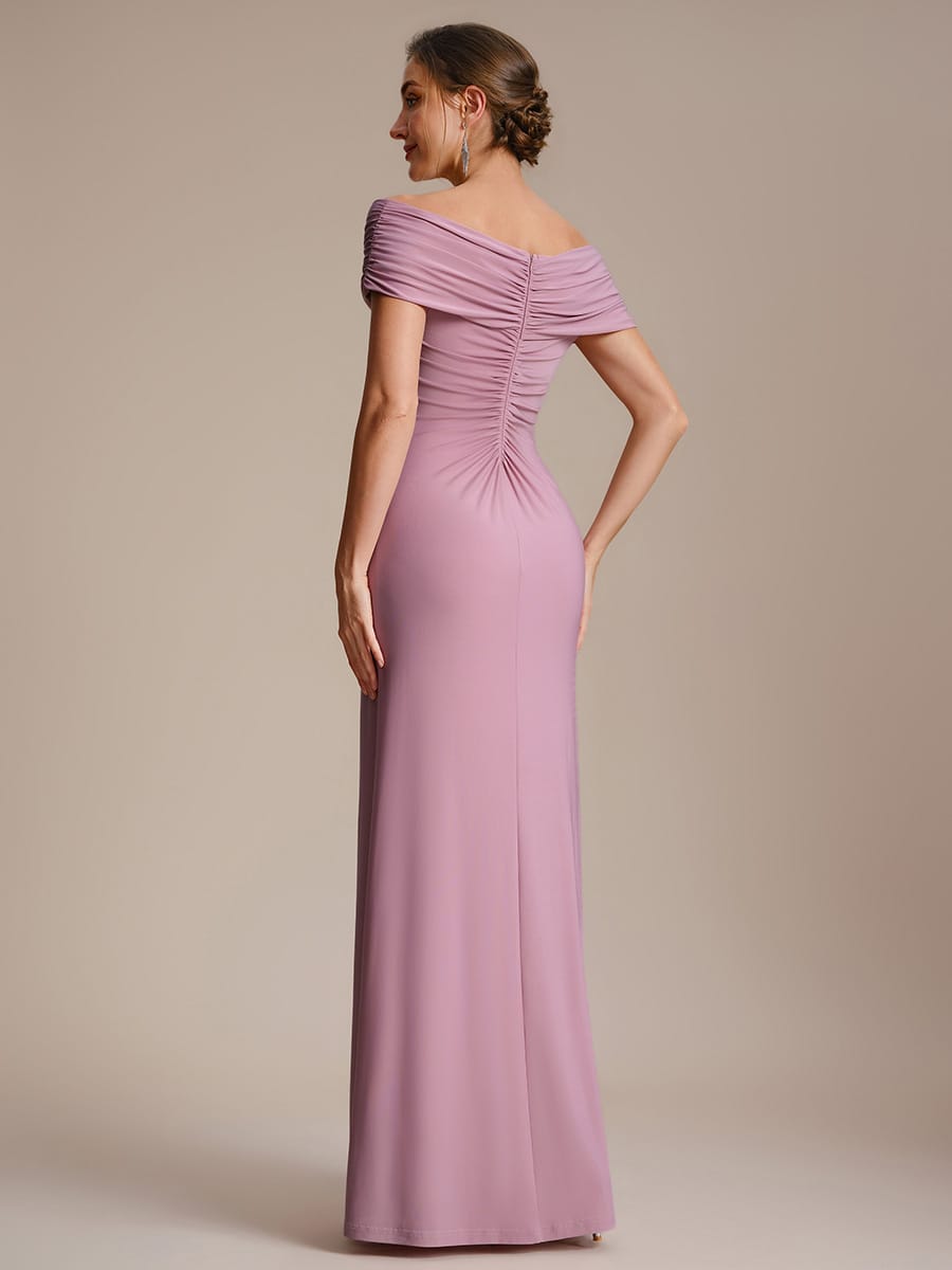 Multi-way jersey Off-the-shoulder Sleeve Dress #color_Purple Orchid