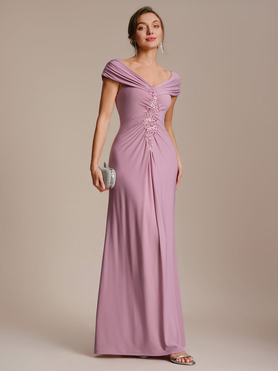 Multi-way jersey Off-the-shoulder Sleeve Dress #color_Purple Orchid