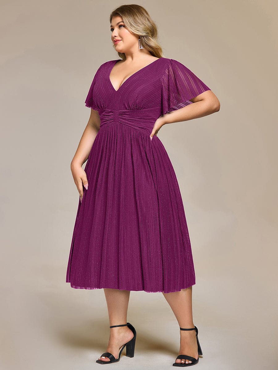 Plus size Glittery Formal Evening Dresses #color_Purple Wisteria