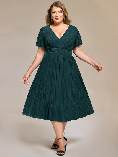Plus size Glittery Formal Evening Dresses #color_Teal
