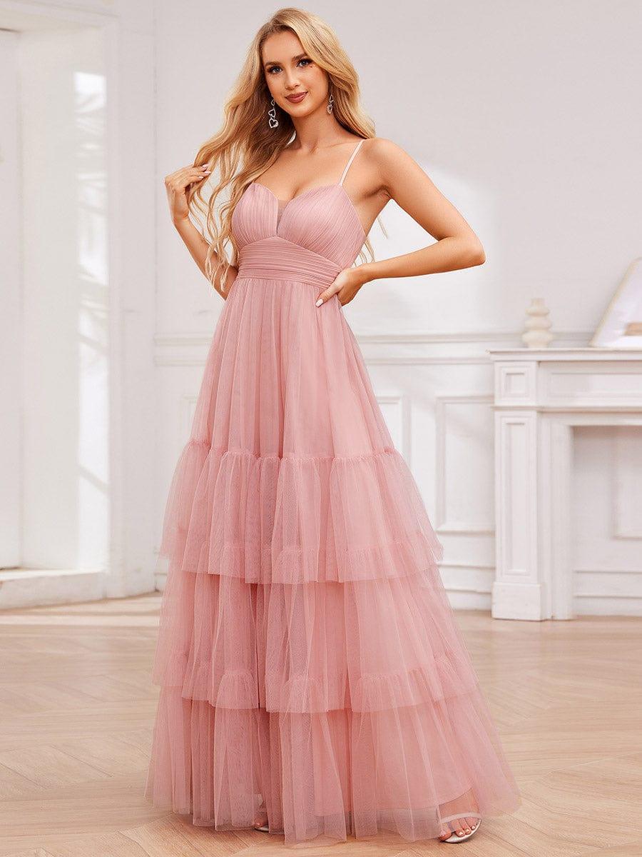 SPEECHLESS Women's Tiered Full-Length Party Dress – Sleeveless Gown With V-Neck For Formal Events - View #3