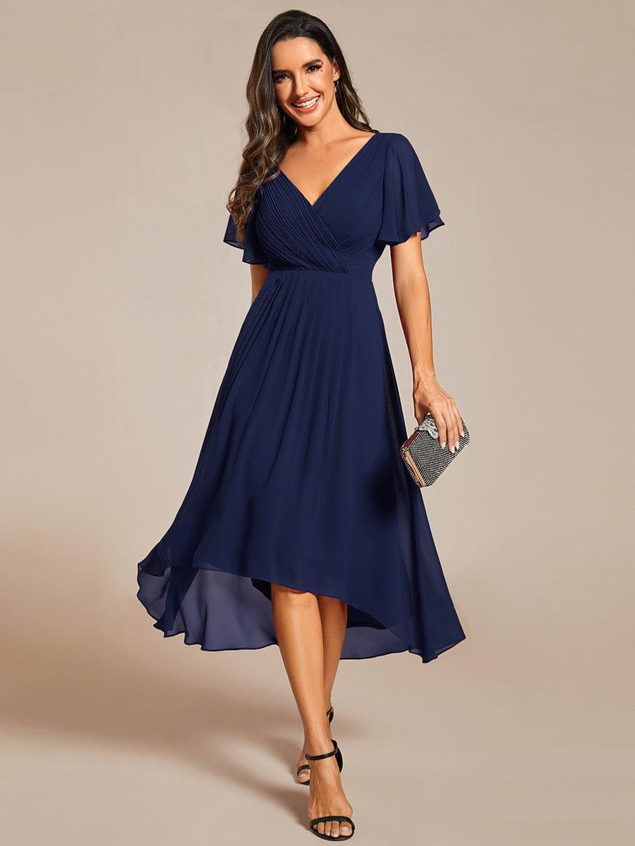 blue dresses for wedding guest uk ever FAYE|Chic V Neck High-Low Dress elegant dresses for wedding guests