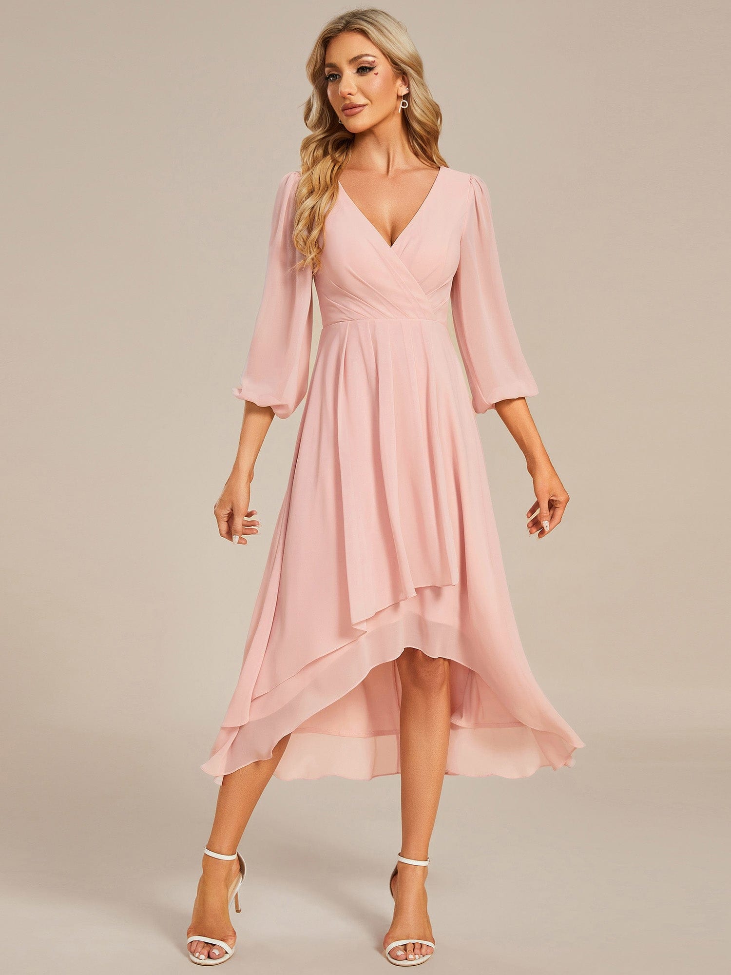 Pink Chiffon Bridesmaid Dresses #style_EG01926PK