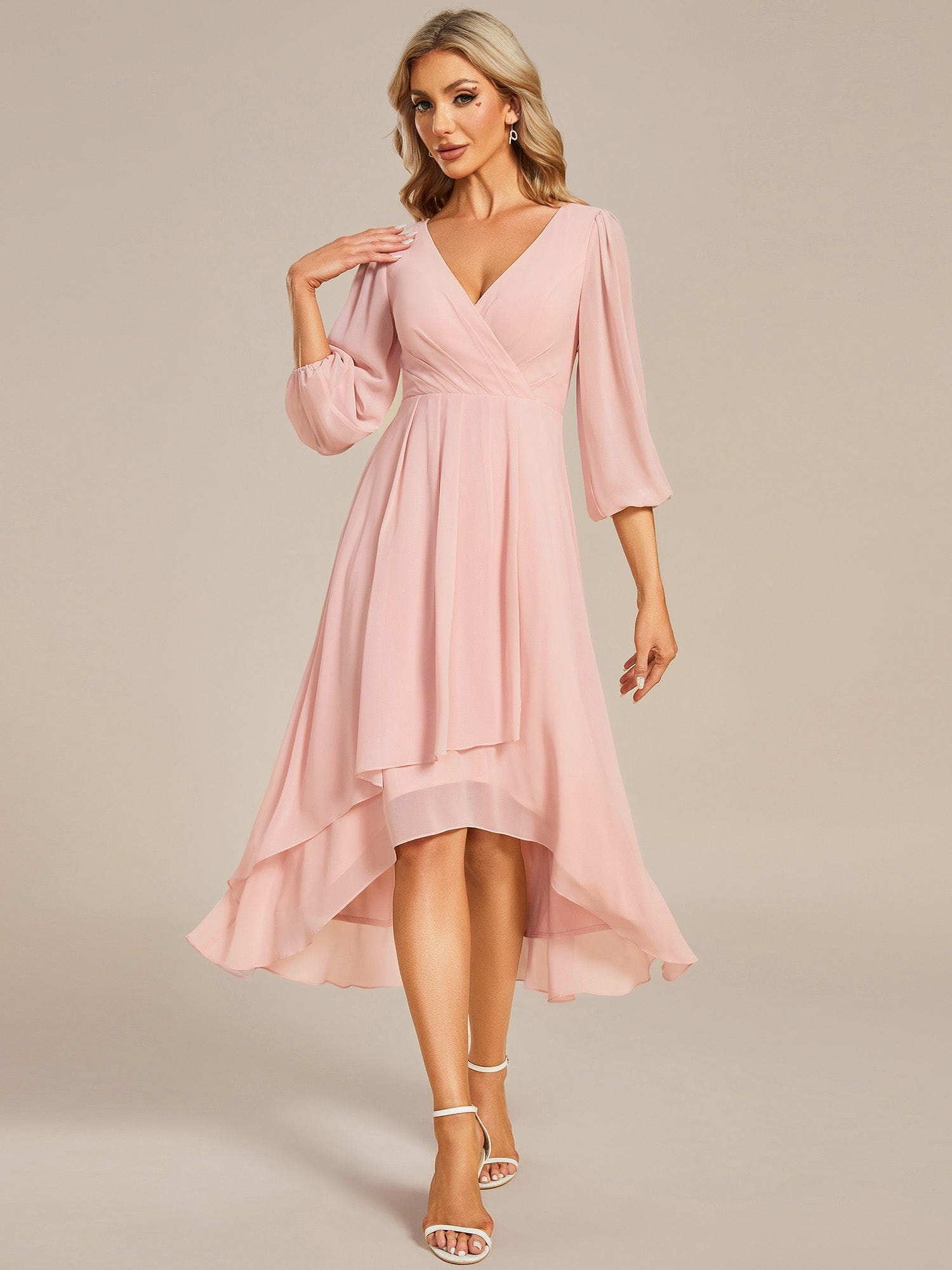 Pink Chiffon Bridesmaid Dresses #style_EG01926PK