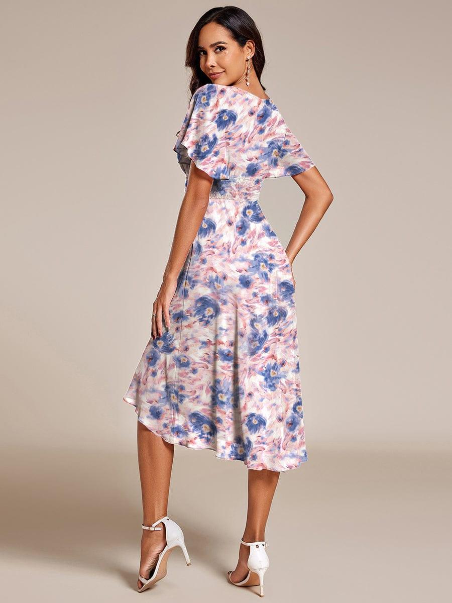 ever EDEN|Flowy Chiffon Round Neckline A-Line Midi Wedding Guest Dress #color_Azure Bream
