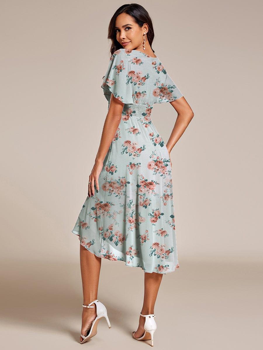 ever EDEN|Flowy Chiffon Round Neckline A-Line Midi Wedding Guest Dress #color_Amber Bloom