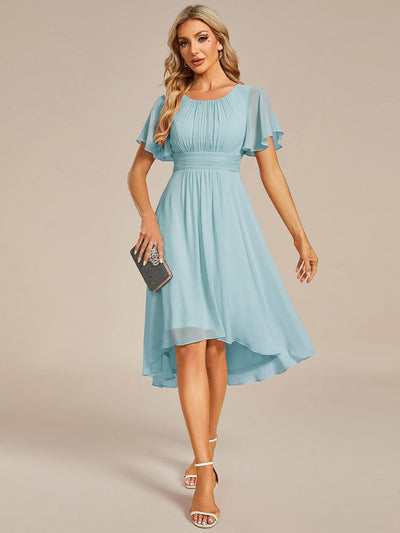 ever EDEN|Flowy Chiffon Round Neckline A-Line Midi Wedding Guest Dress #color_Sky Blue