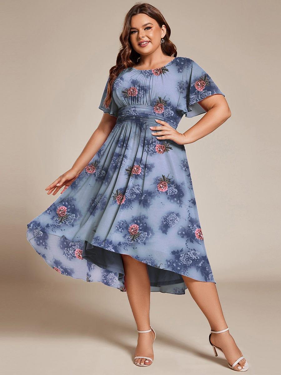 ever EDEN|Flowy Chiffon Round Neckline A-Line Midi Wedding Guest Dress #color_Dusty Peony