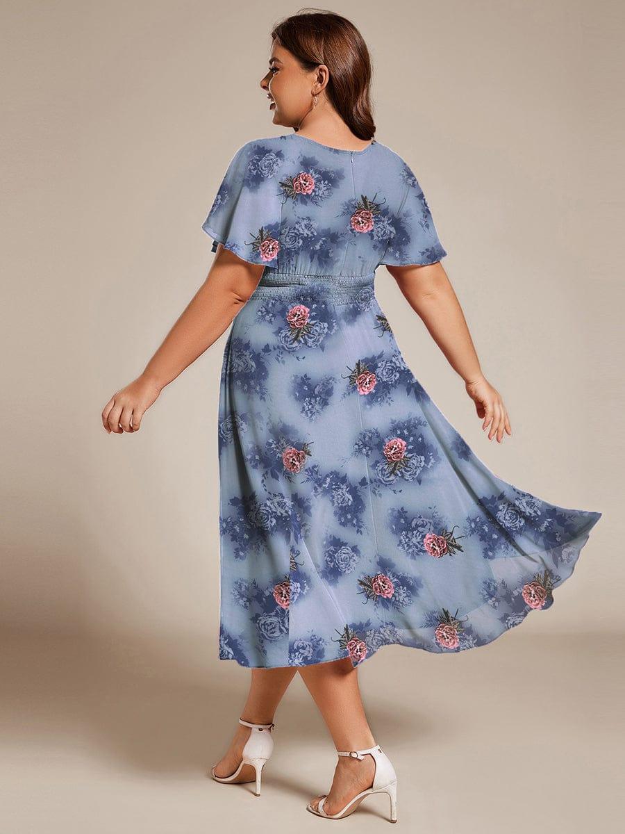 ever EDEN|Flowy Chiffon Round Neckline A-Line Midi Wedding Guest Dress #color_Dusty Peony
