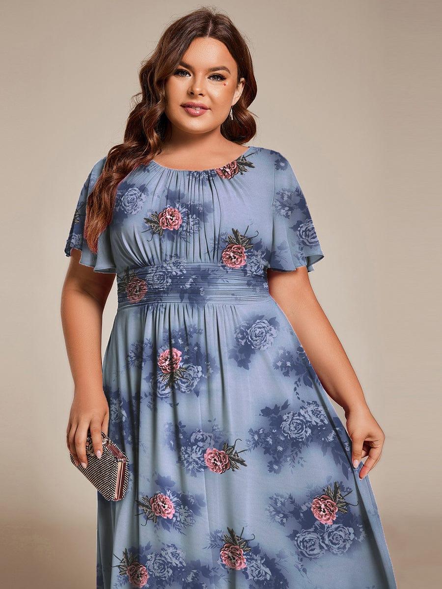ever EDEN|Flowy Chiffon Round Neckline A-Line Midi Wedding Guest Dress #color_Dusty Peony