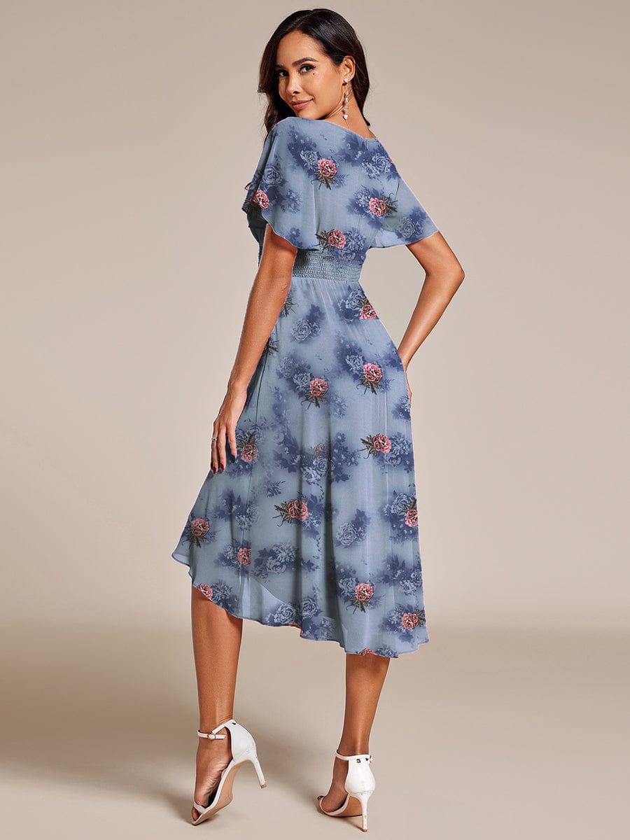 ever EDEN|Flowy Chiffon Round Neckline A-Line Midi Wedding Guest Dress #color_Dusty Peony