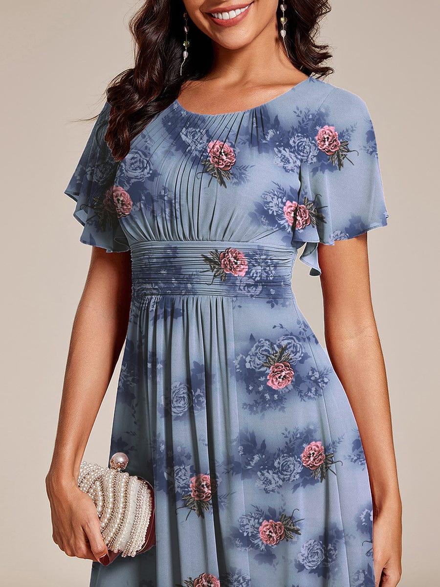 ever EDEN|Flowy Chiffon Round Neckline A-Line Midi Wedding Guest Dress #color_Dusty Peony